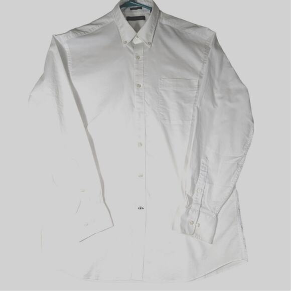 Tommy Hilfiger White stretch poplin shirt Button down Oxford L regular Chest 48" - Picture 1 of 11
